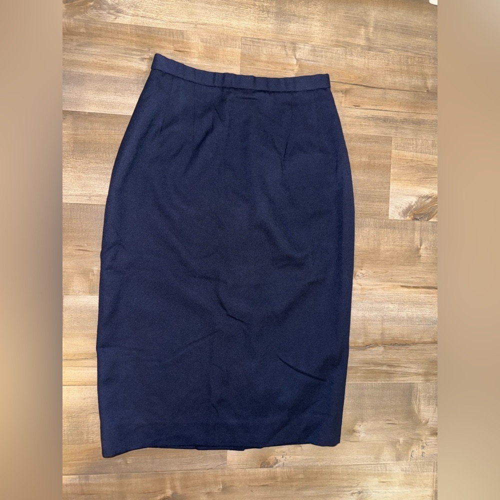 Vintage Pendleton Wool Long Skirt Size 6 Navy Blue